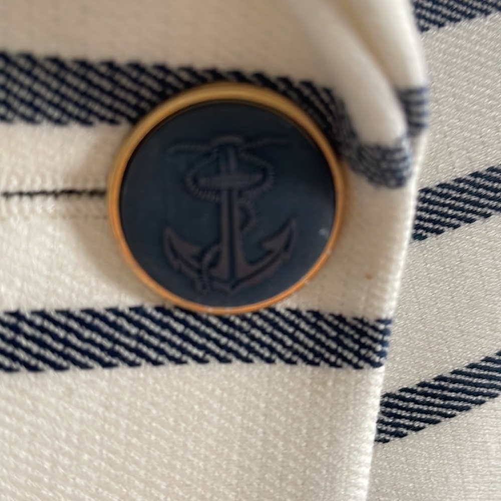 Zara Basic Striped One Button Jacket - Picture 3 of 5